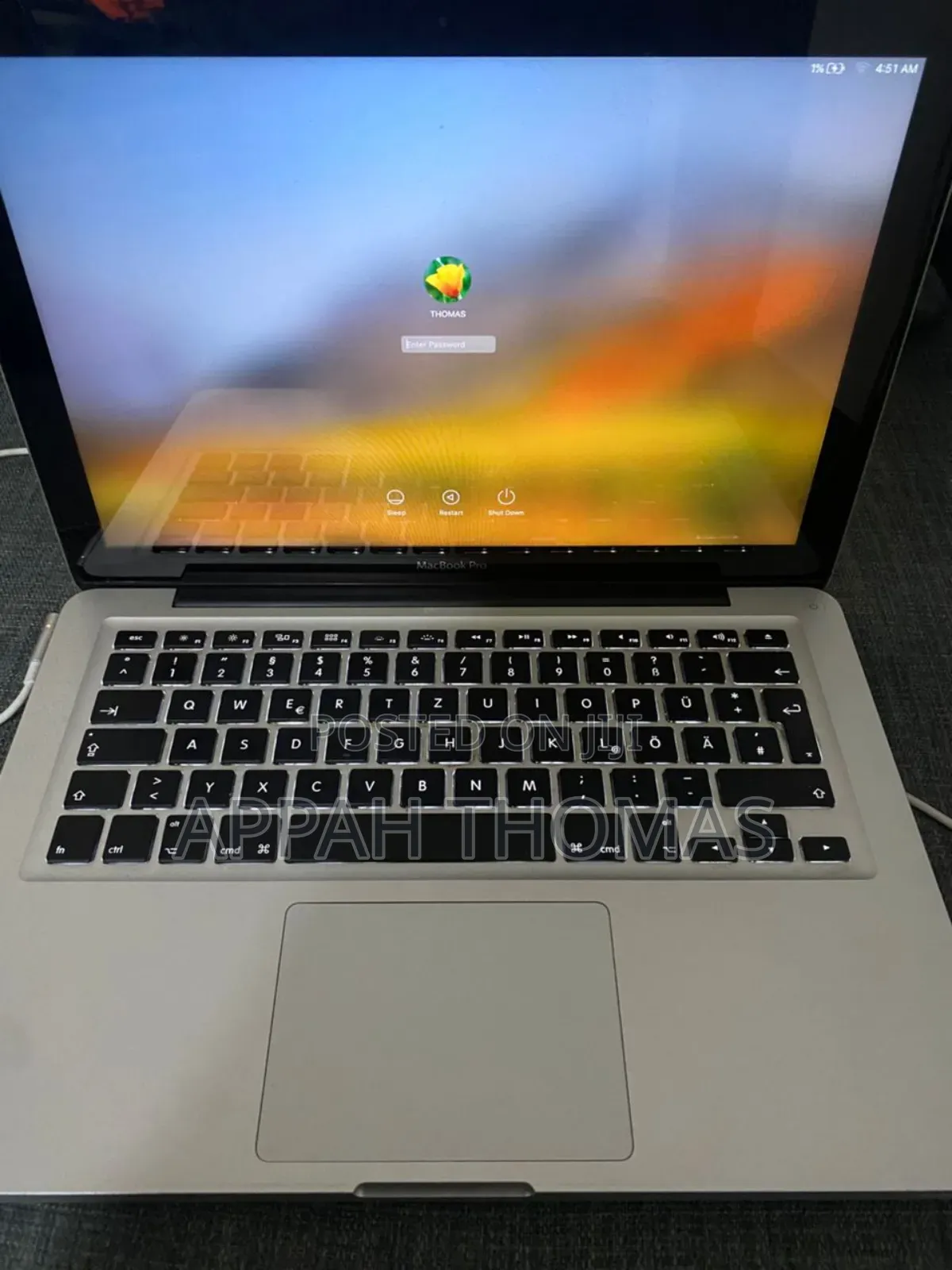 Laptop Apple MacBook 2010 8GB Intel HDD 128GB
