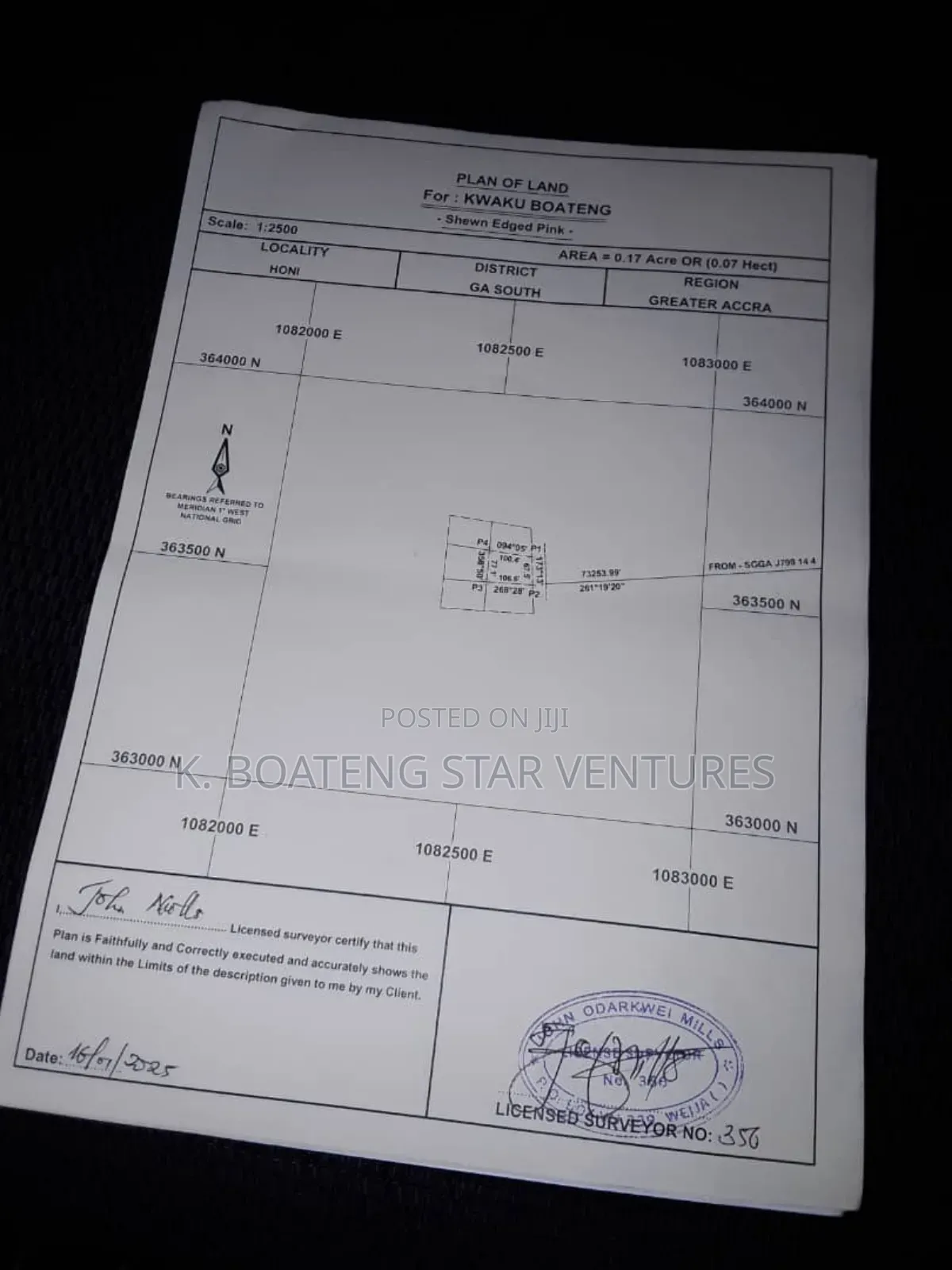 35/100 Plot of Land for Sale. Located at Hobor Area