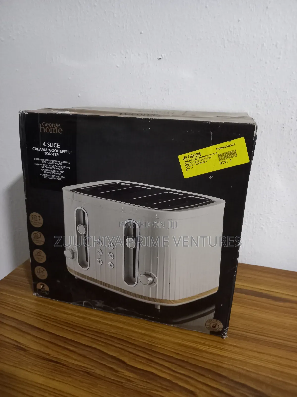 Toaster 4 Portion George Home Cream Wood..... From Uk 🇬🇧