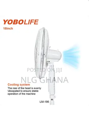 18-Inch 5-Blade Rechargeable Stand Fan With Led Light. Ghx7022