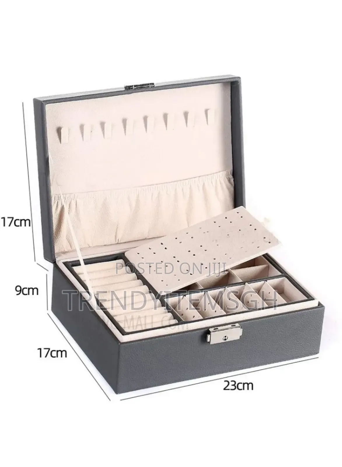 Jewelry Box Organizer Double-layer Earrings Necklace Storage Case