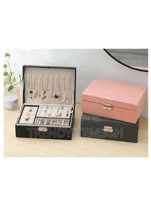 Jewelry Box Organizer Double-layer Earrings Necklace Storage Case