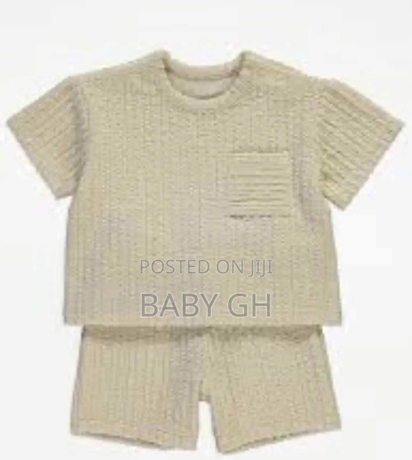 George Cream Textured Tshirt and Shorts Baby Set