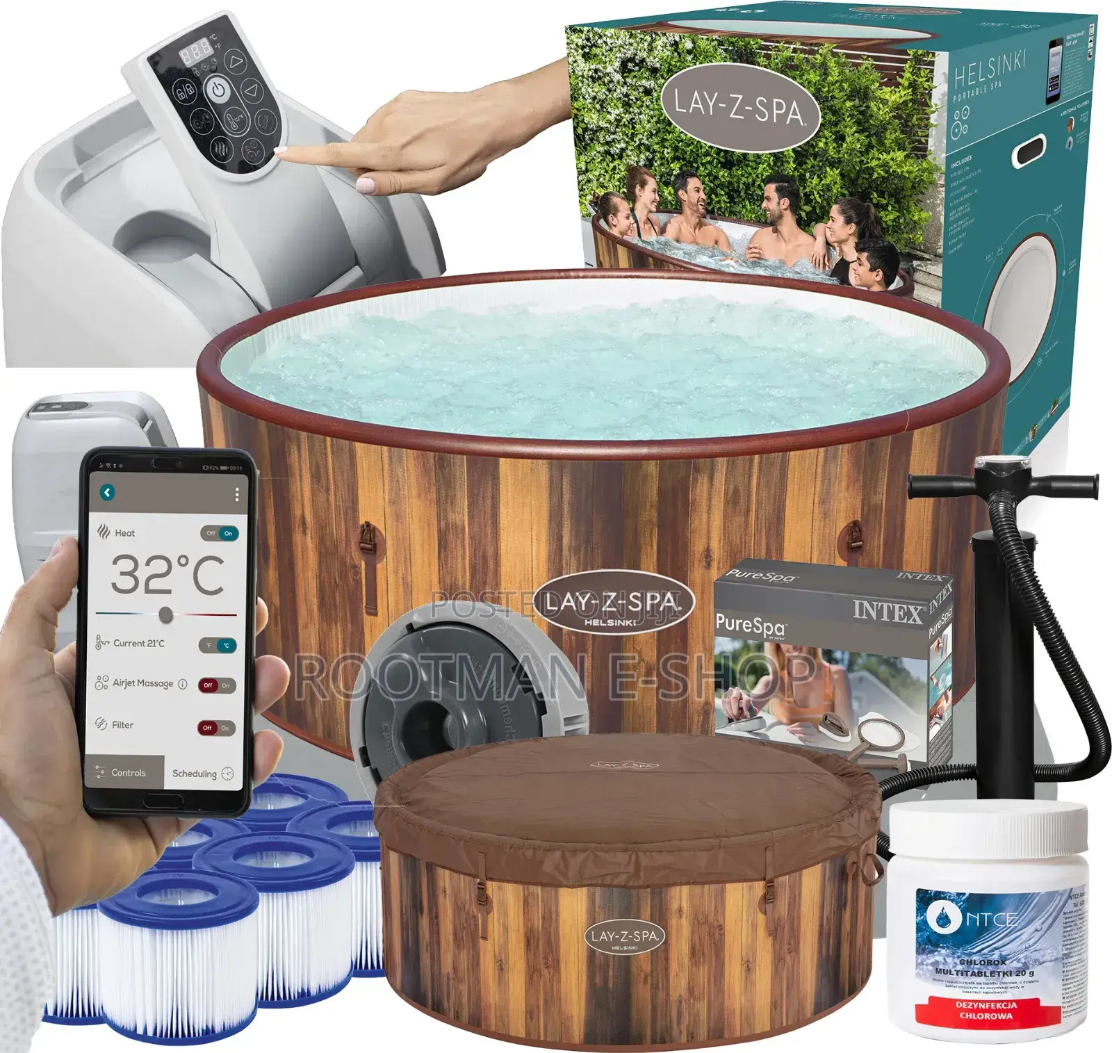 Lay-Z-Spa Helsinki Airjet Inflatable Hot Tub.