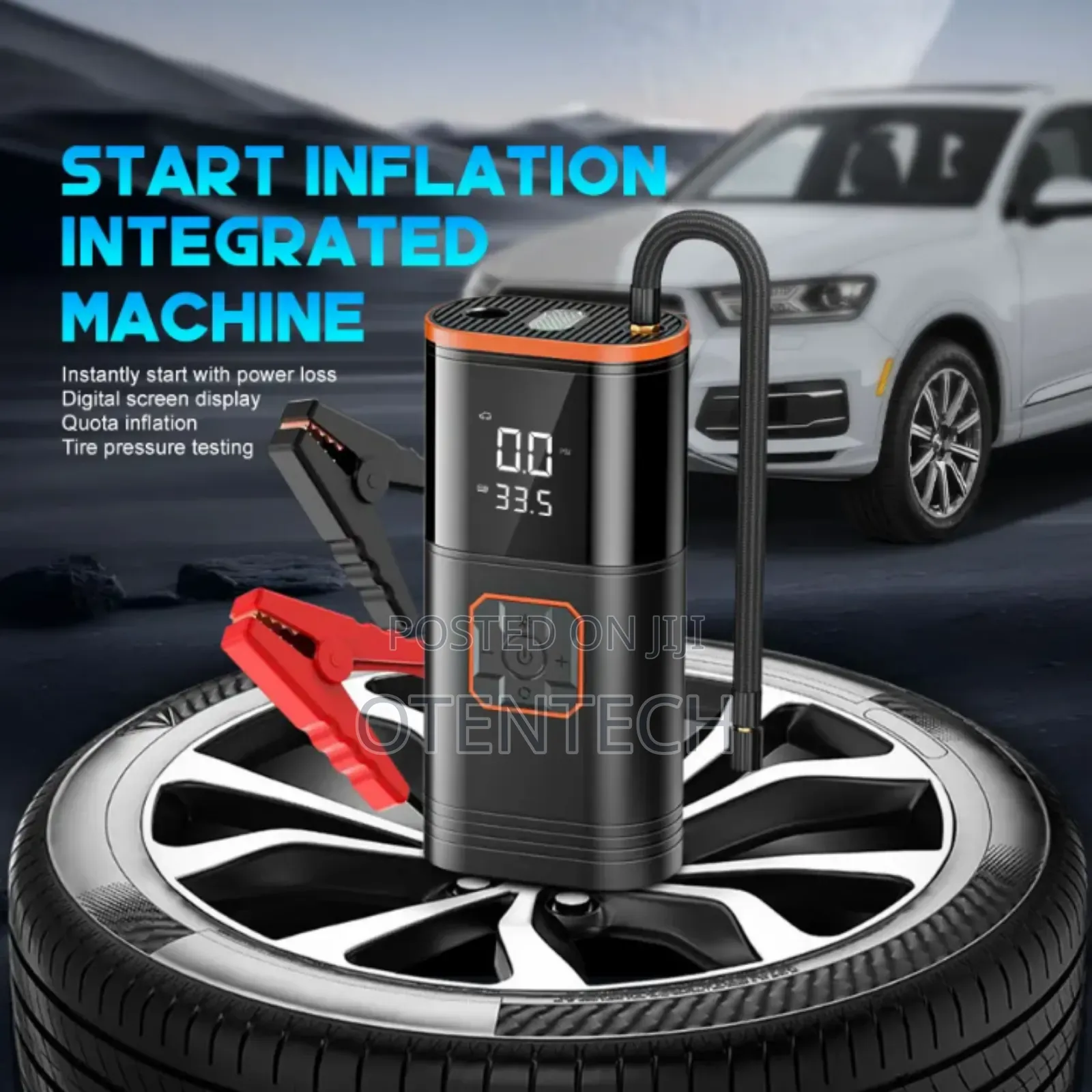 4-in-One Jump Starter, Mobile Power Bank Car Tire Inflator