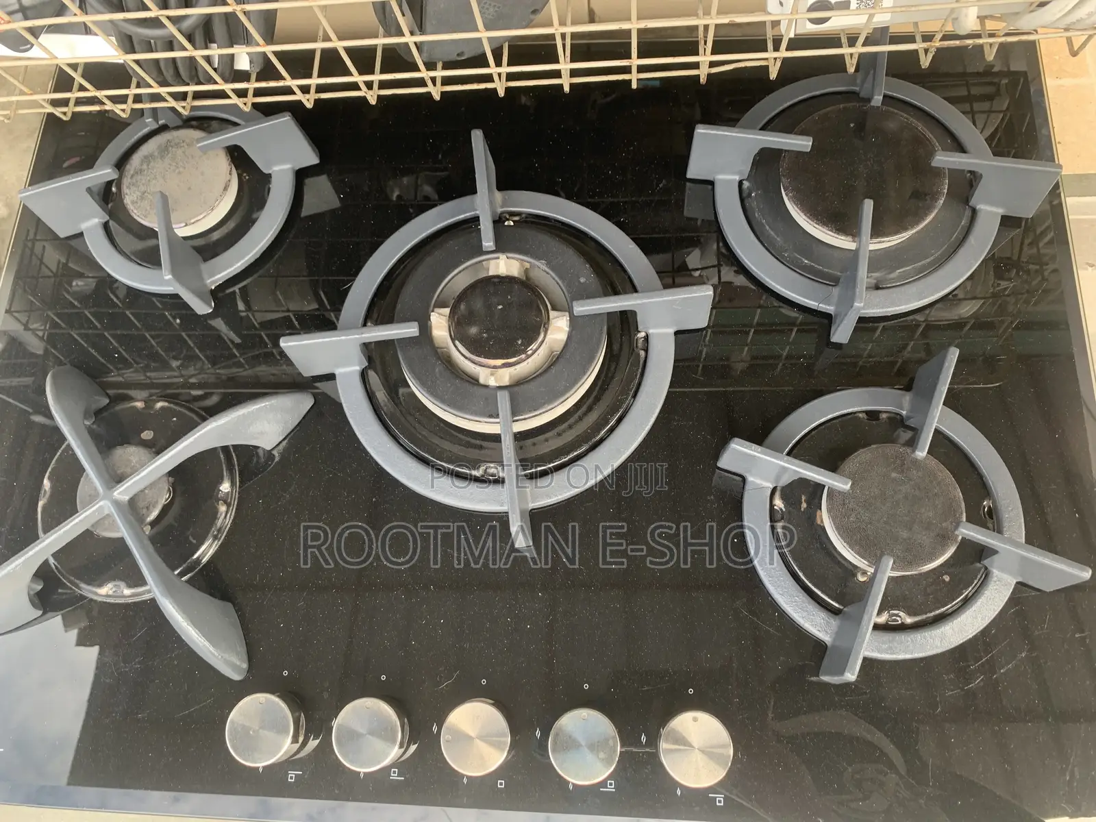 Millar Black Tempered Glass Hob Cooktop With 5 Gas Burners (70 Cm)