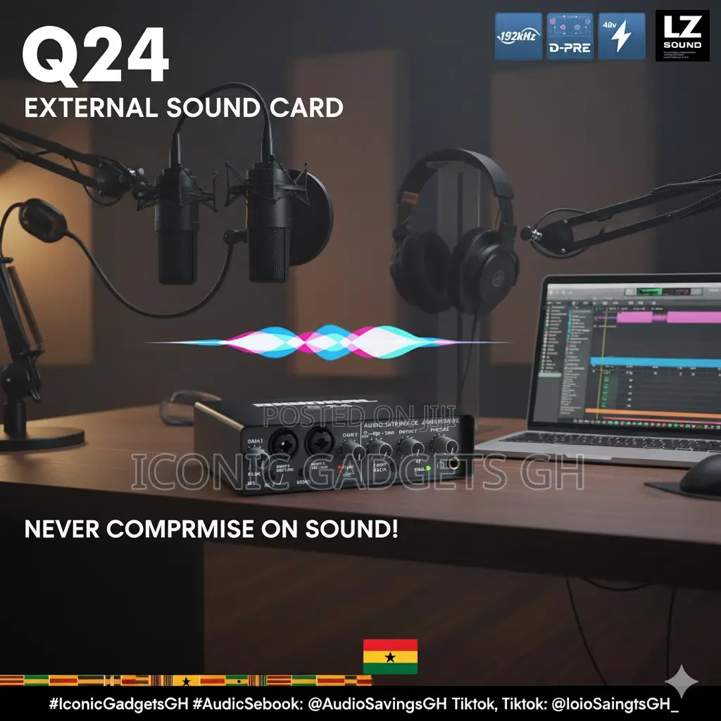 Q24 External Sound Card — Studio Power, Portable Size