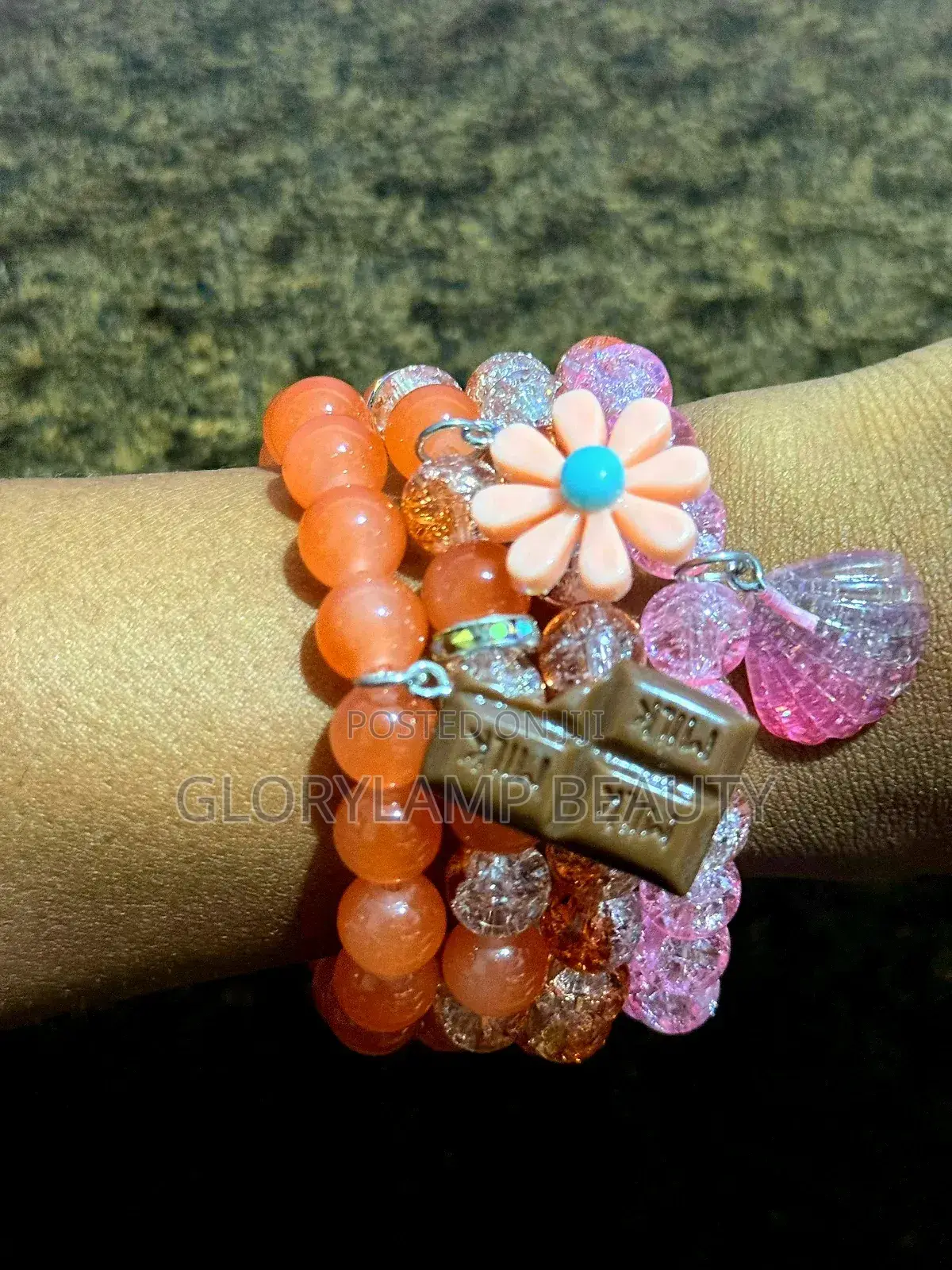 Trendy Handmade Glass Beaded Charm Bracelet