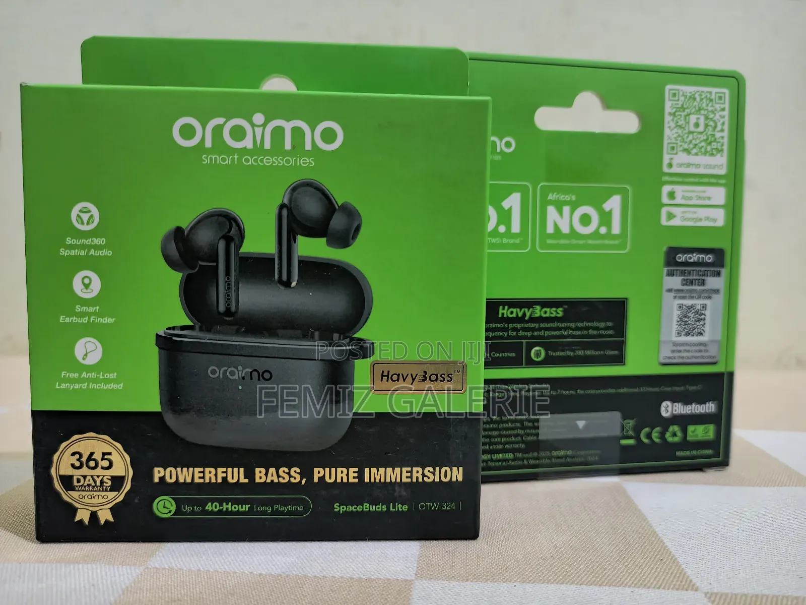 Oraimo Spacebuds Lite Sound360 Anti-Lost True Wireless Earbuds