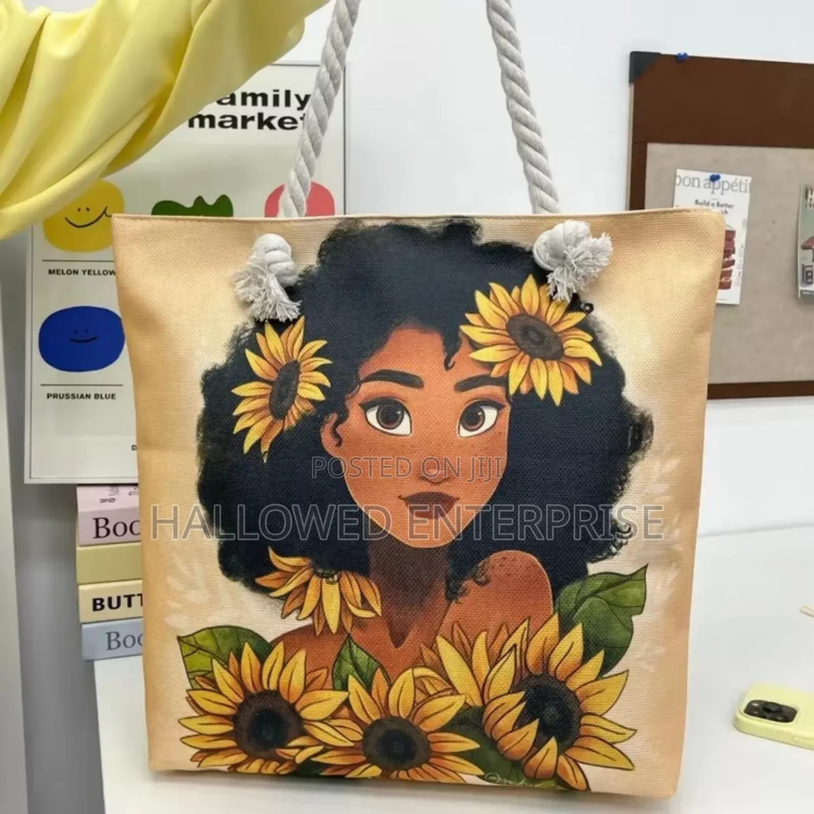 Large Capacity Double-Sided Pattern Canvas Tote Bag