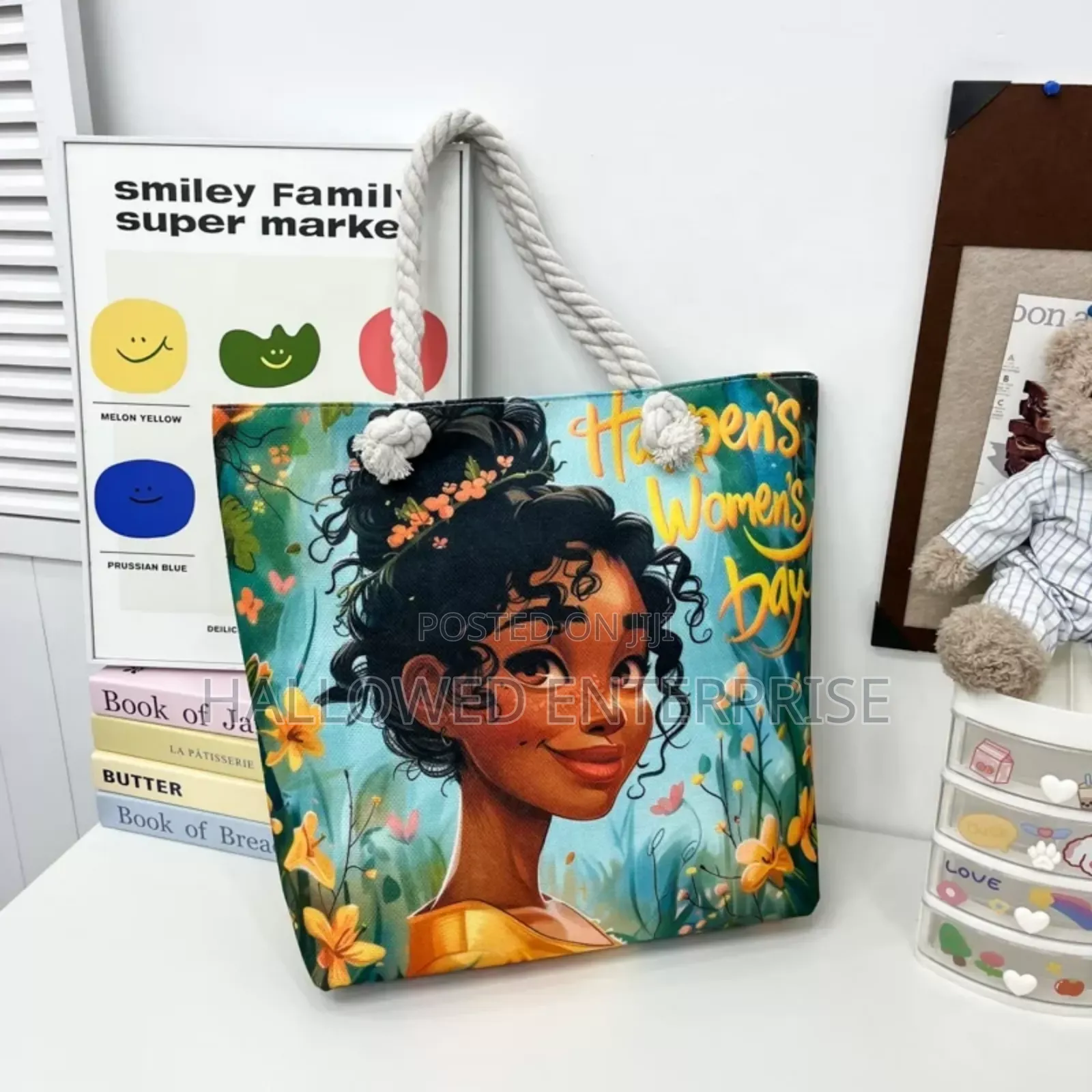 Large Capacity Double-Sided Pattern Canvas Tote Bag