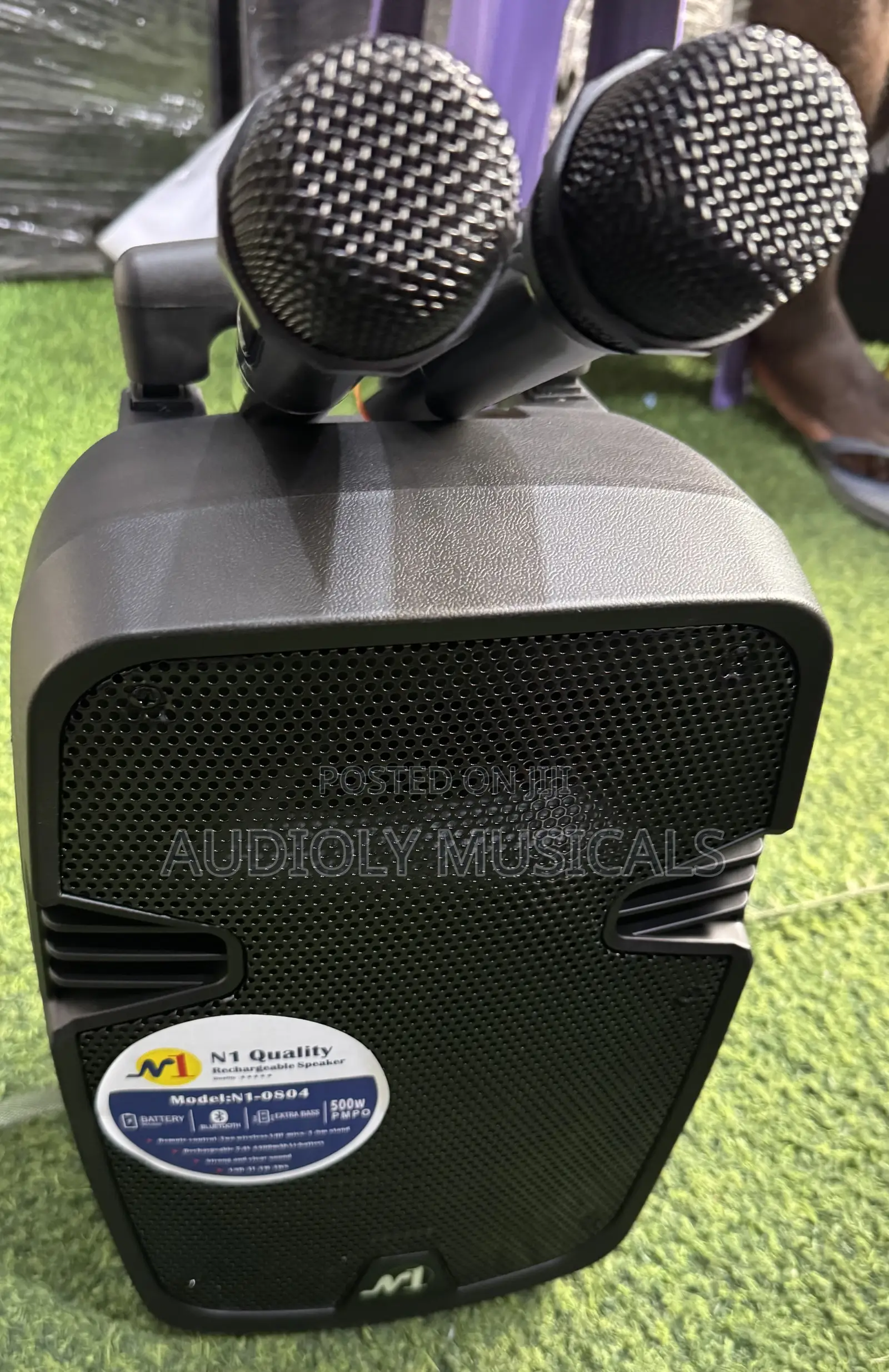 No1 8inches Rechargeable Speaker With Two Microphones
