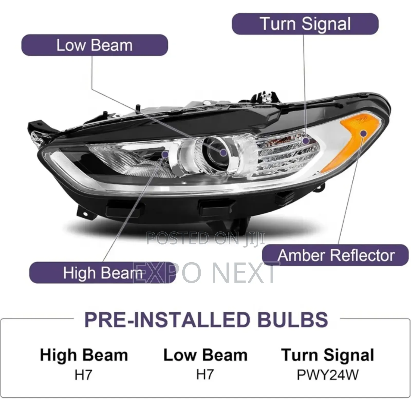 Headlight For Ford Fusion 2013-2016 Pair
