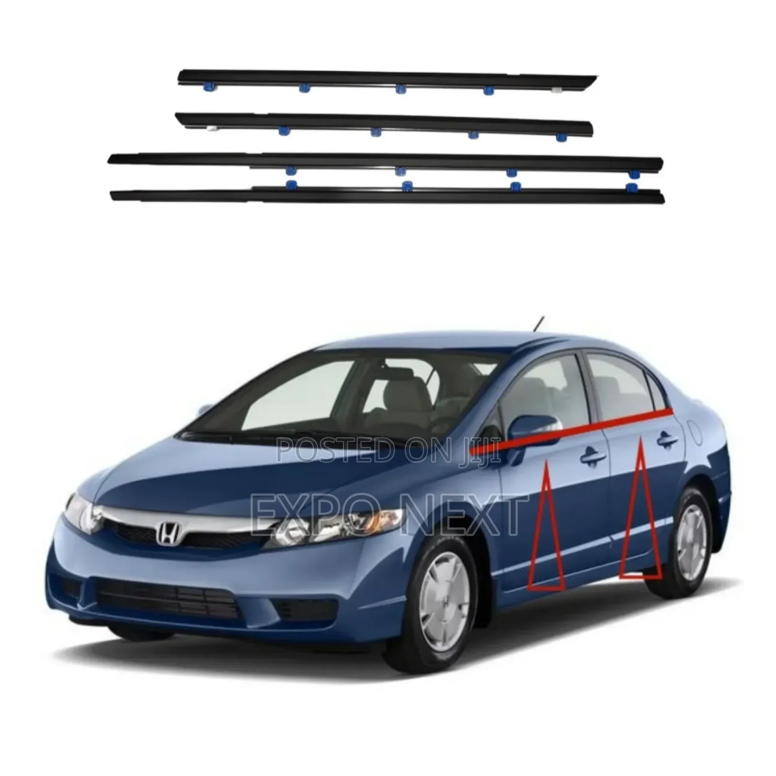 Honda Civic 2015-2023 Weatherstrip Window Sealing Moulding 4set