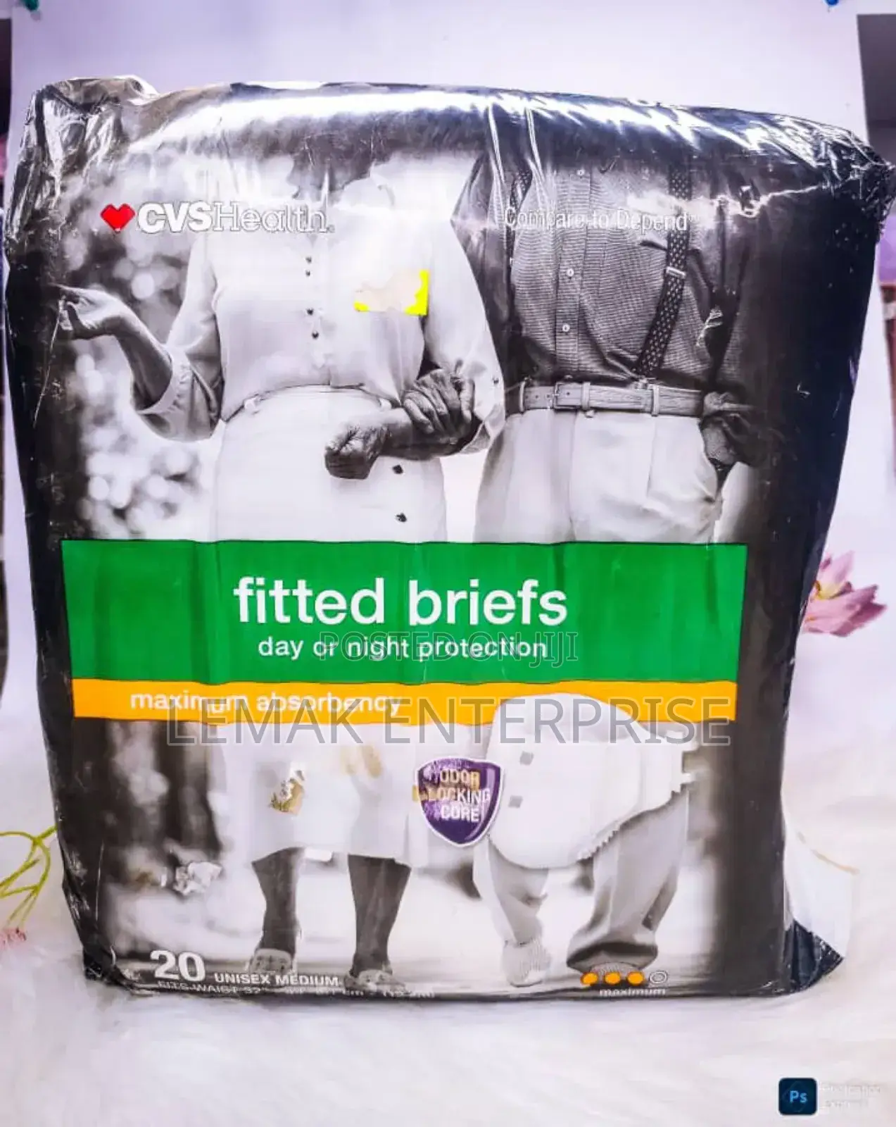 Adult Diaper Fitted Briefs Protection Medium Size (20 Pcs)From Us