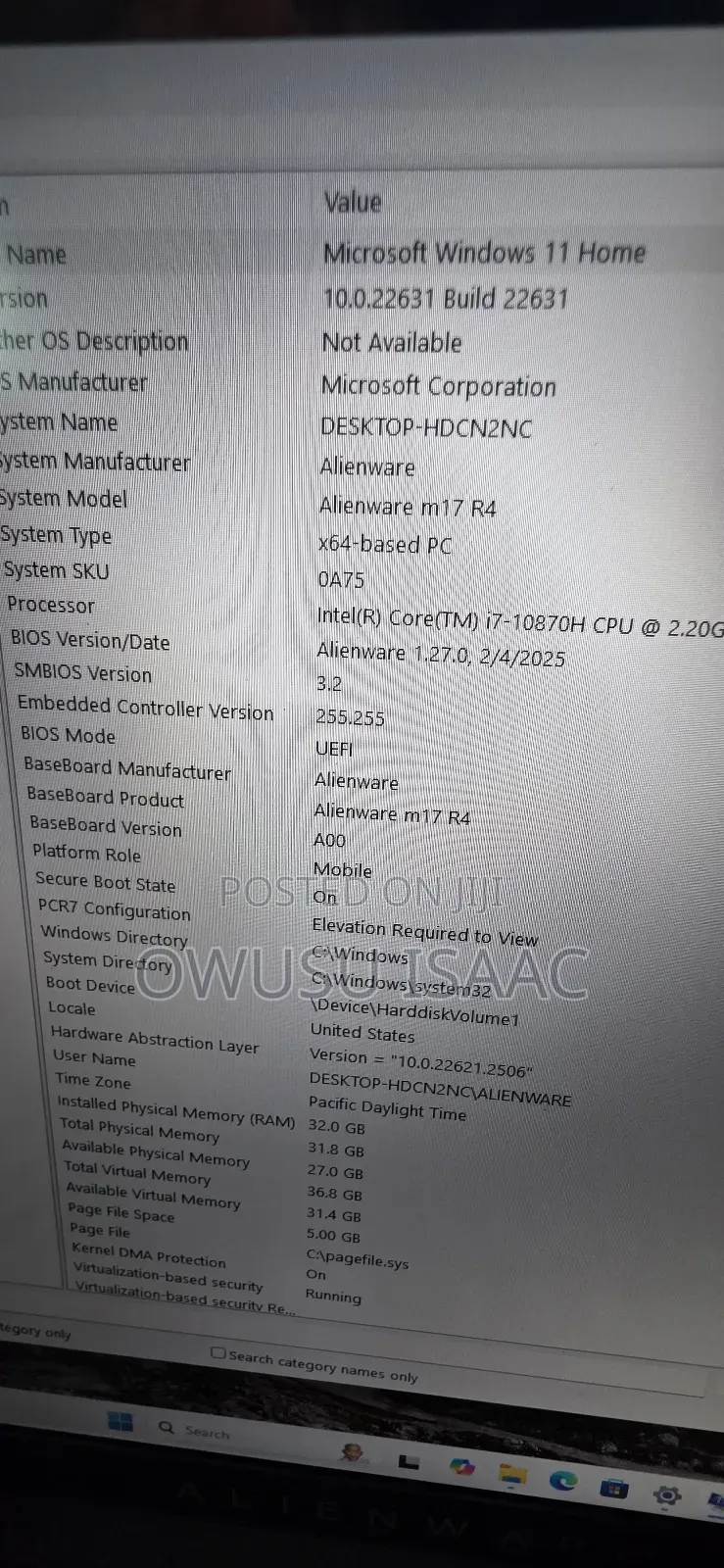 Laptop Dell Alienware 17 R4 32GB Intel Core I7 SSD 512GB