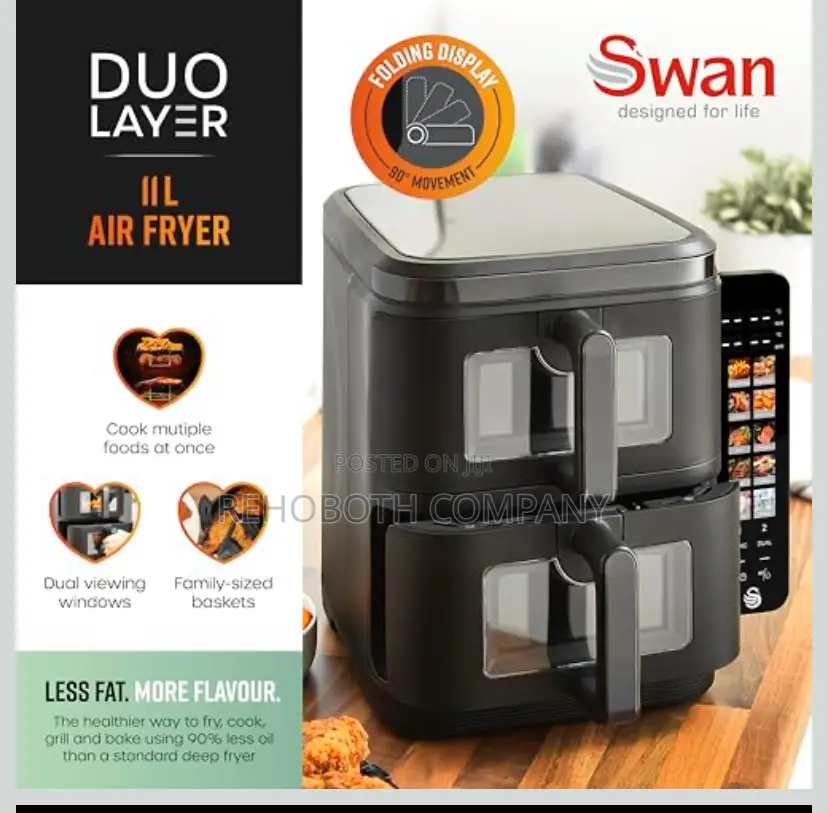 Swan 11l Twin Stack Air Fryer, Swan Cyclone Technology