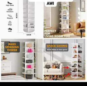 Free Rotating Modern Shoes and Bags Rack