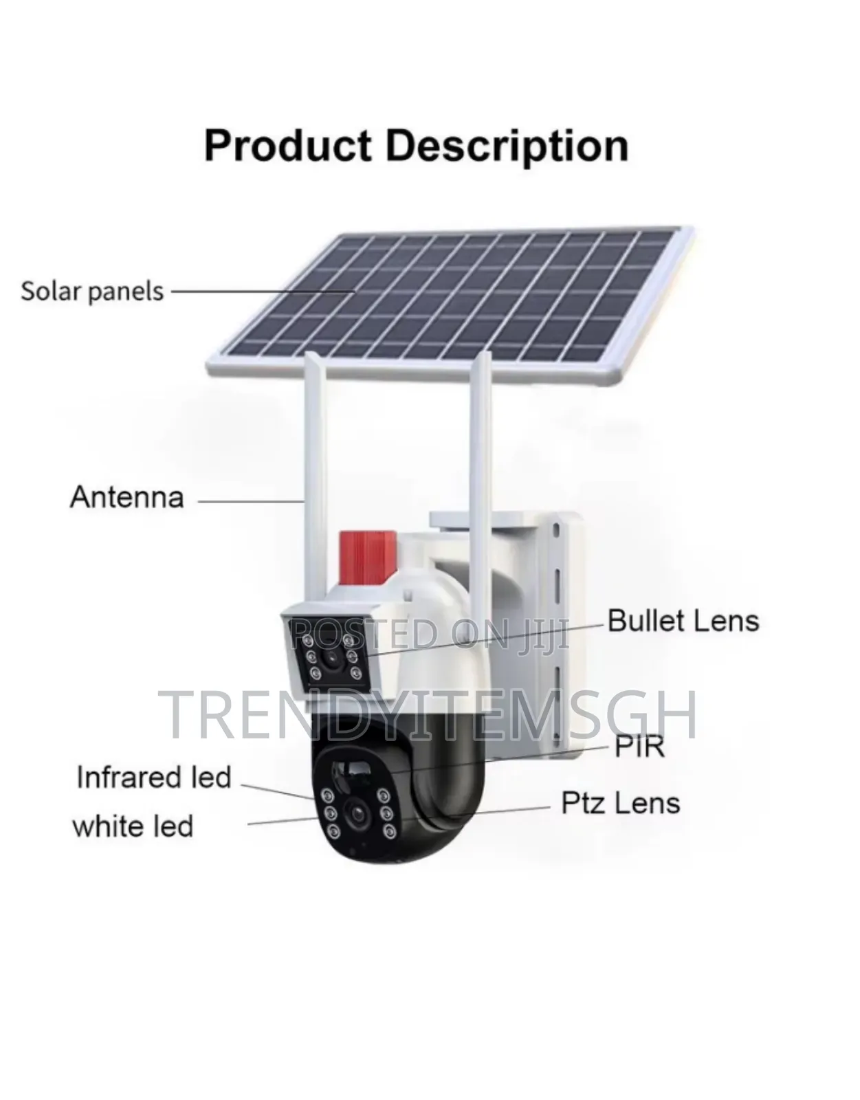 Wifi 4mp PTZ Solar Camera Pir Human Detection