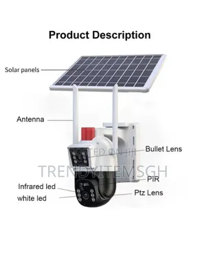 Wifi 4mp PTZ Solar Camera Pir Human Detection