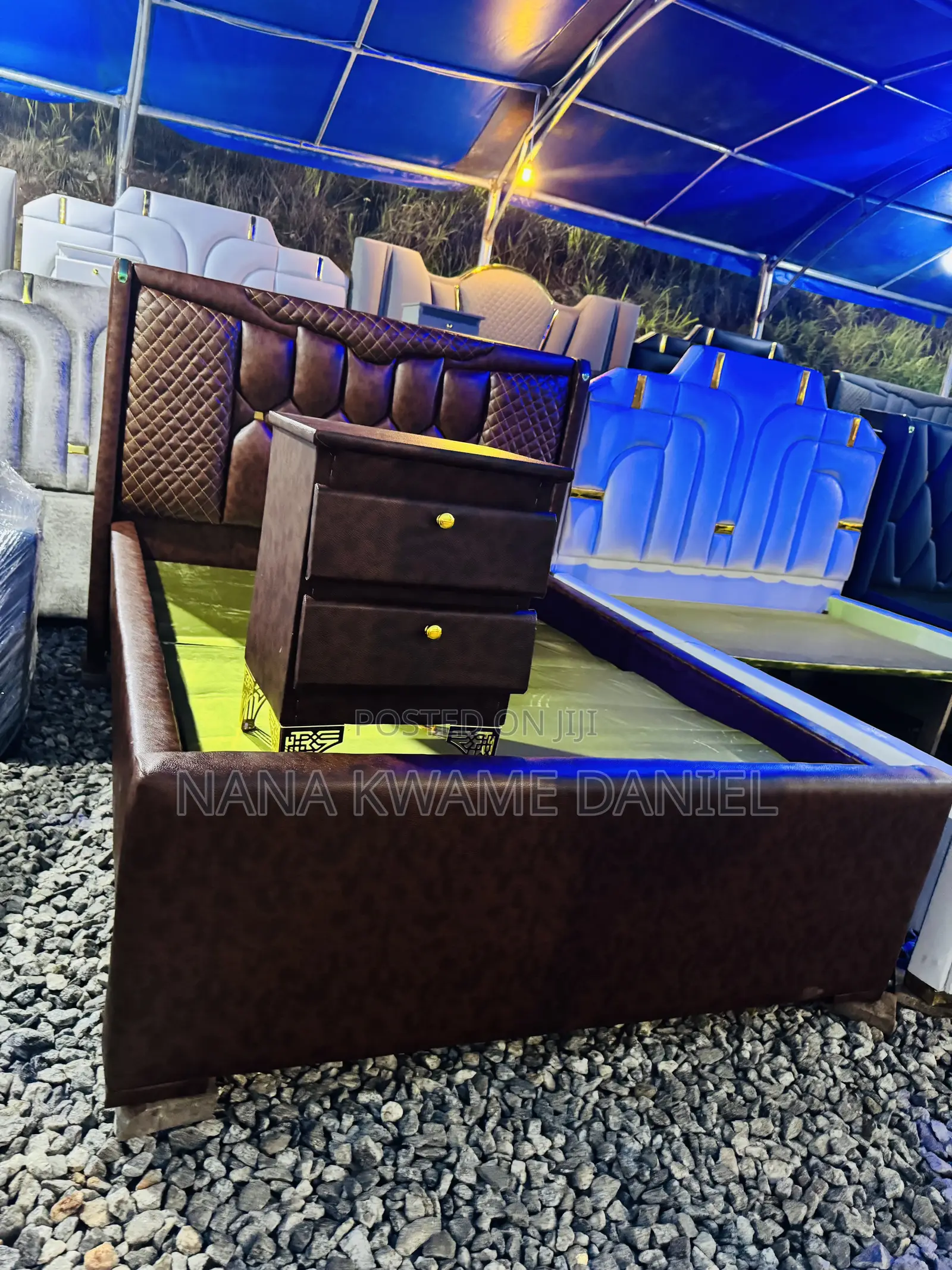 Brown Double Bed