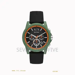 Armani Exchange Chronograph Black Silicone Watch Ax1348