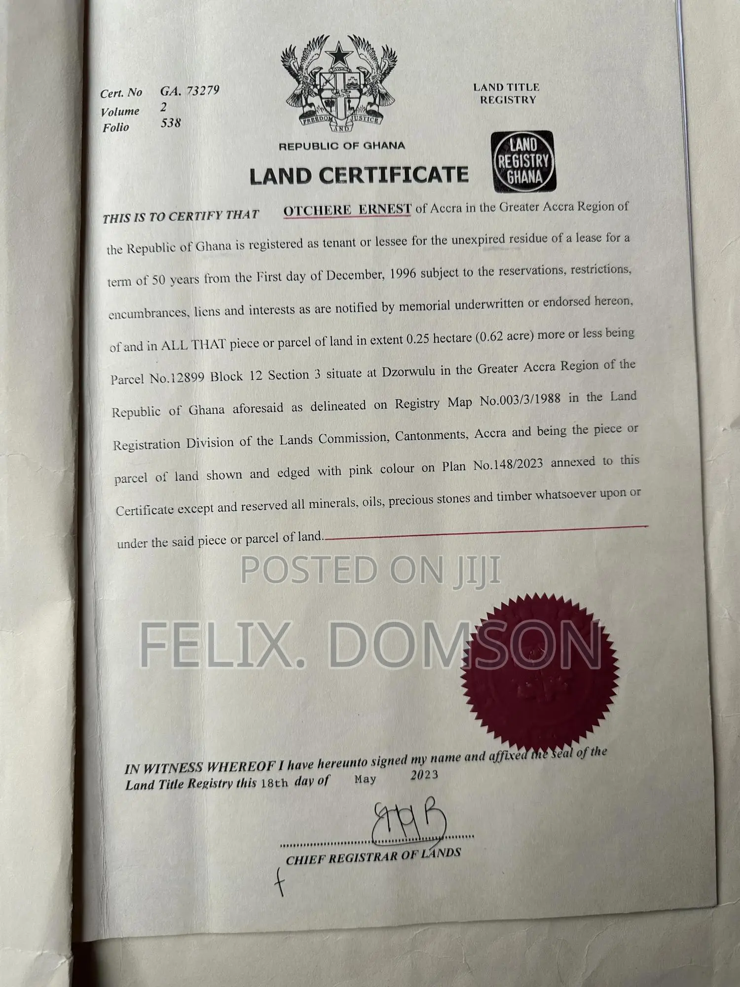 Dzorwulu Opposite Tullow Oil 10 Plots of Serviced Land for Sale