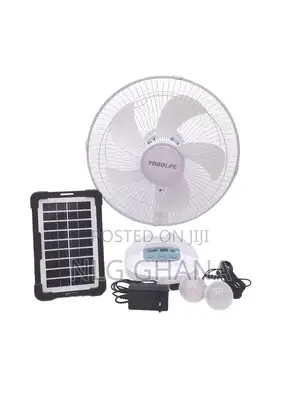 12-Inch Rechargeable Solar Table Fan With 4000mah Battery. Ghx7017