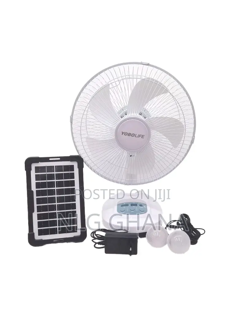 12-Inch Rechargeable Solar Table Fan With 4000mah Battery. Ghx7017