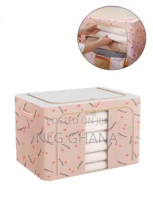 100l Foldable Oxford Fabric Storage Box, Steel Frame.