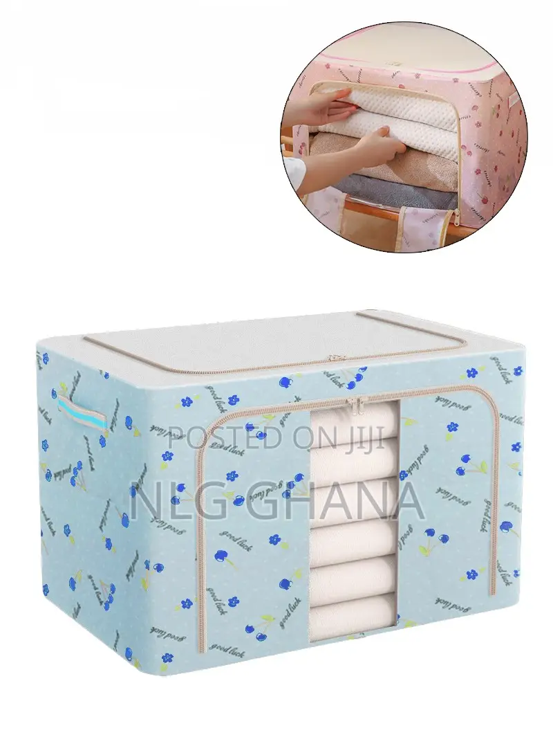 100l Foldable Oxford Fabric Storage Box, Steel Frame.