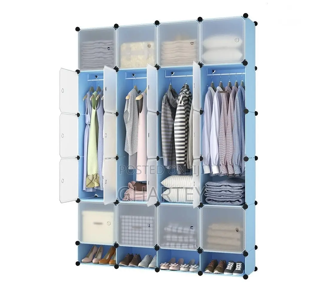 Portable 20 Cubes Closet With Doors – Organizer for Clothes, Shoes