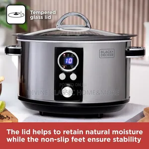 Black+Decker 6.5l Digital Sear Stew Slow Cooker, Stainless Steel