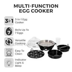 Tower 3in1 Egg Cooker With Egg Poaching Tray Omelette Tray