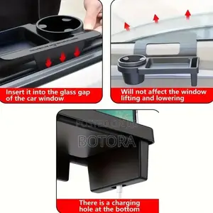 Car Door Organizer With Cup Holder, Phone Slot Hanging Storage Rack