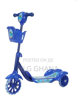 Kids 3-Wheeled Kick Scooter With Front Basket, Lightweight.