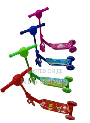 Kids 3-Wheeled Kick Scooter With Front Basket, Lightweight.