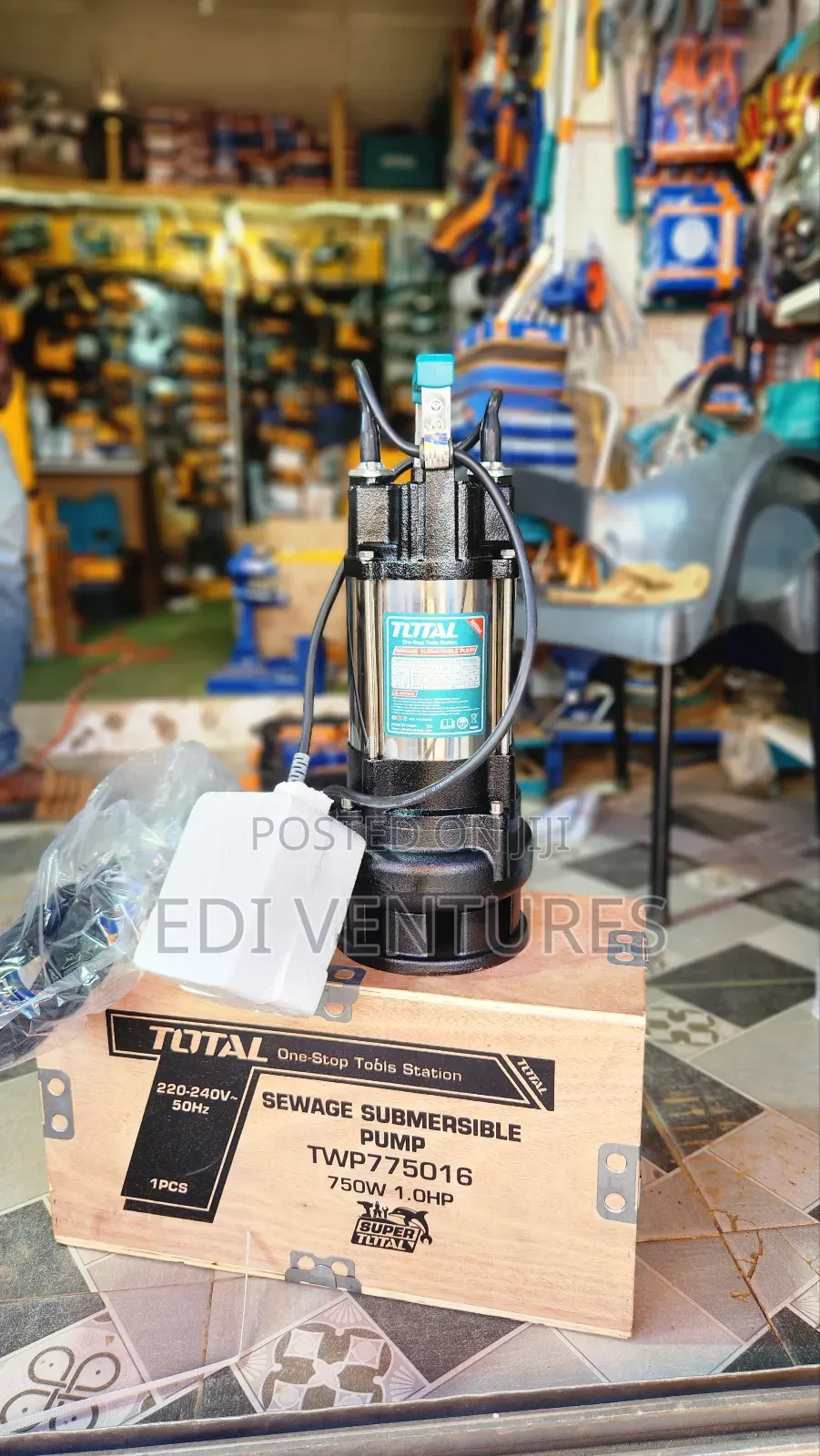 Total 1.0 Horsepower Submersible Sewage Pump- Stainless