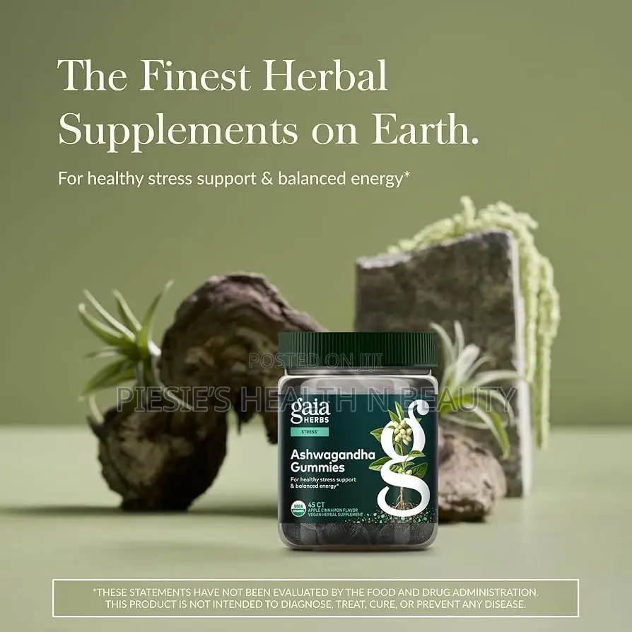 Gaia Herbs Organic Ashwagandha Gummies, Stress Support, 45 Count