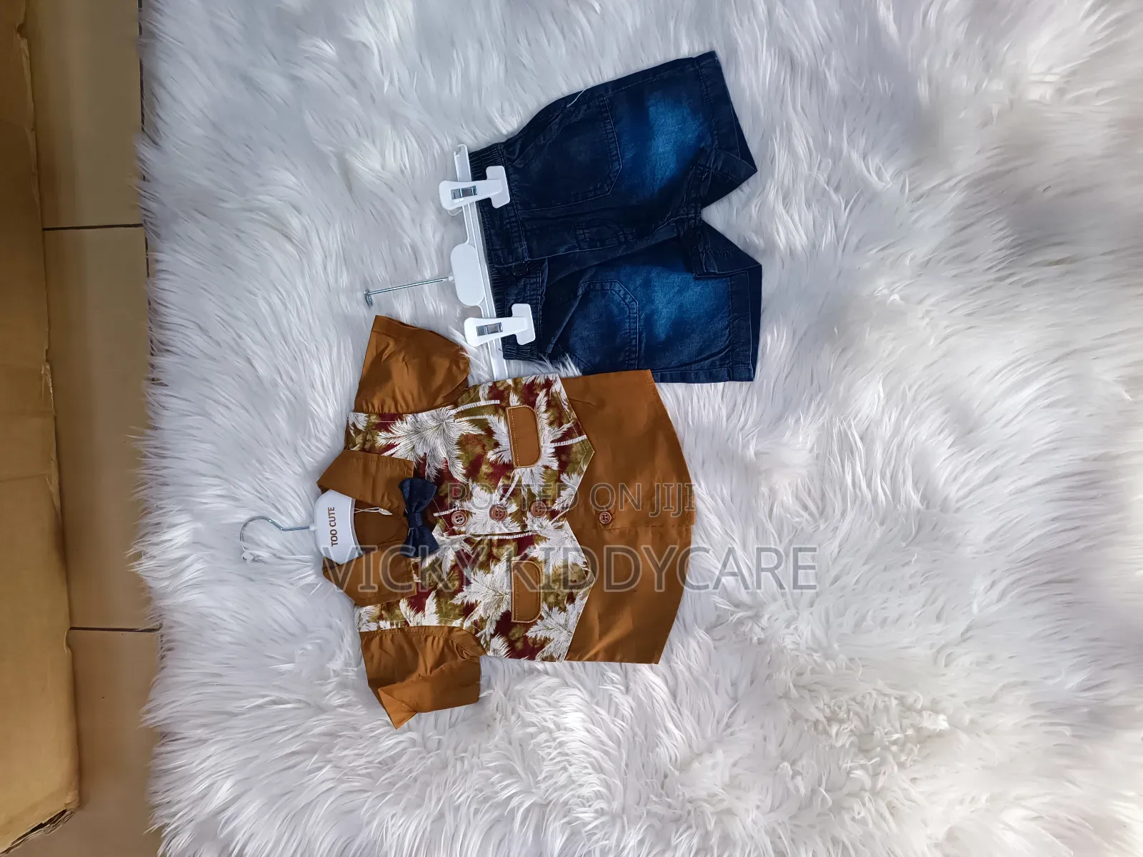 Boy Shirt With Pattern Jacket and Shorts