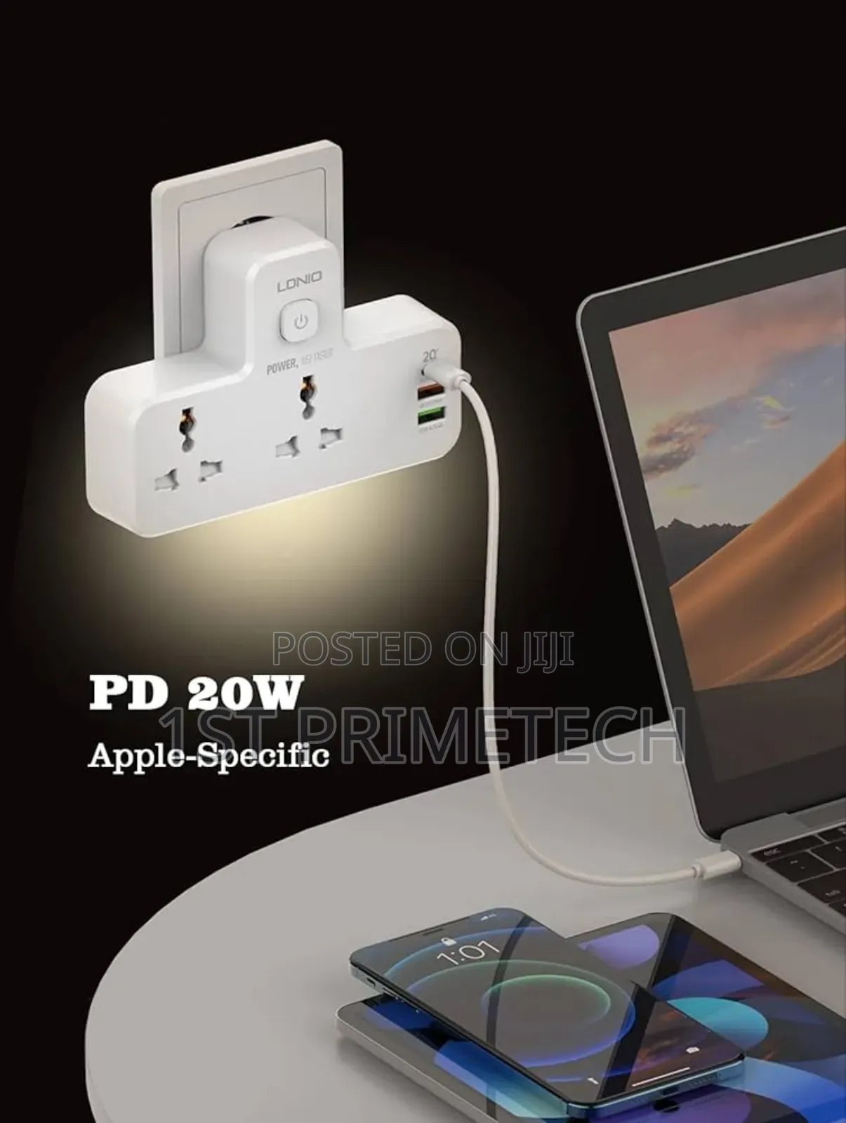 Ldnio Multi-port Wall Plug(With Night Lamp)