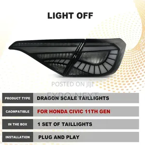 Led Tail Lights For Honda Civic 2022-2023 Smoked/White