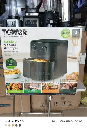 Latex Tower Manual Air Fryer 7.2l - Uk