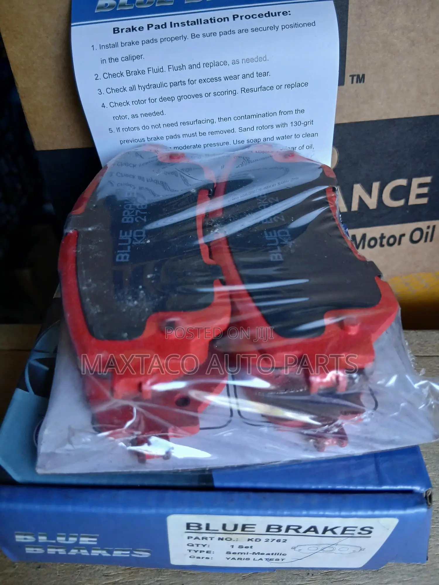 Blue Brakes Kd2762 Semi-Metalic Brake Pad-Front for Toyota Yaris