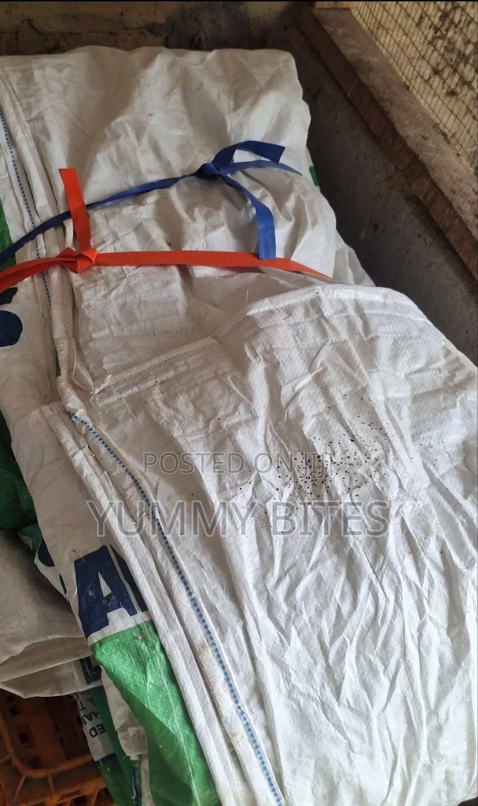 Empty Chicken Feed Sacks .