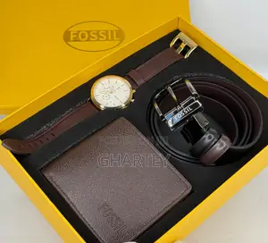 Fossil Men's Premium Gift Set – Watch, Wallet Belt
