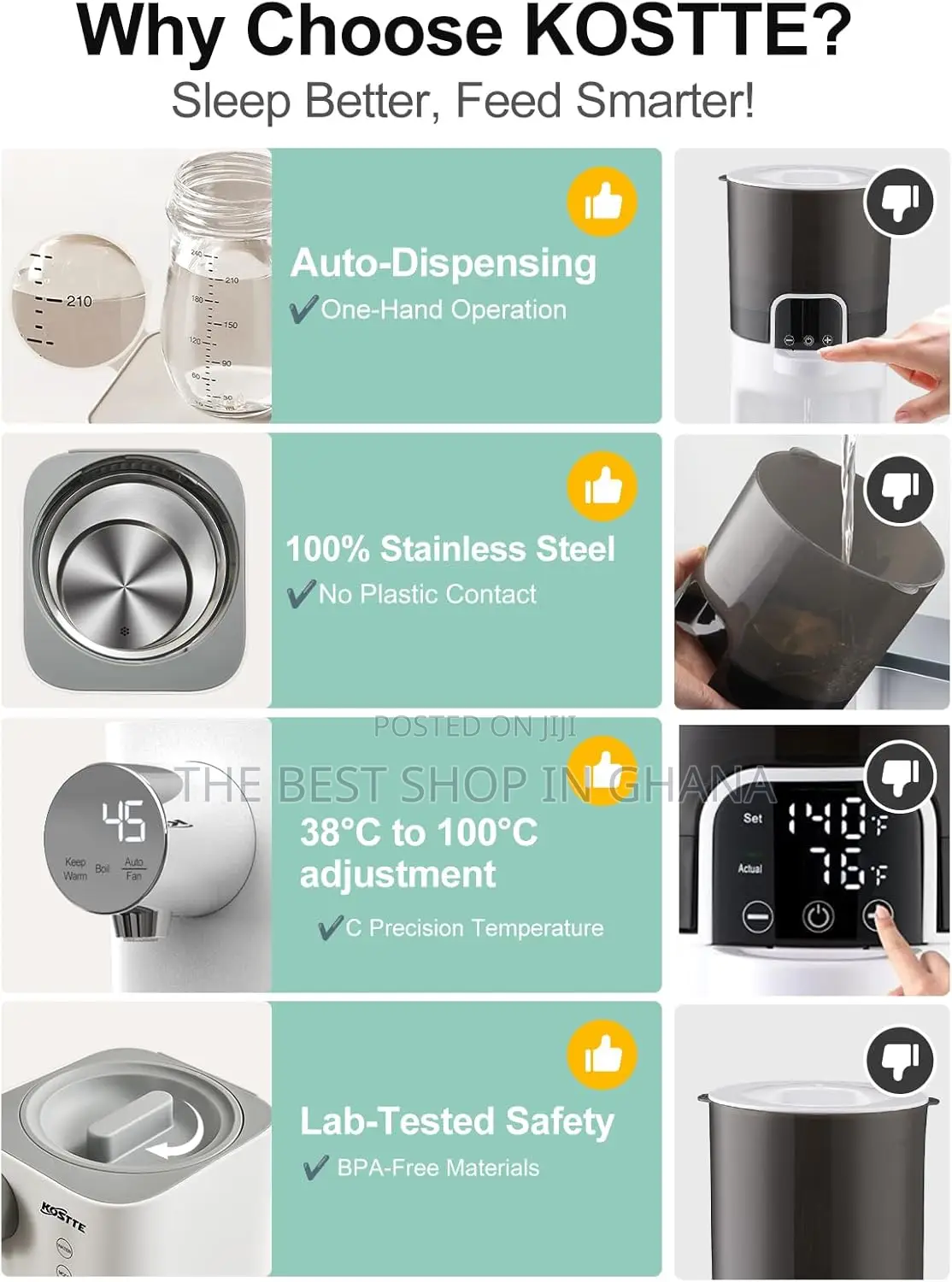 Baby Bottle Maker, Kostte 24hr Temp-Controlled Formula Maker