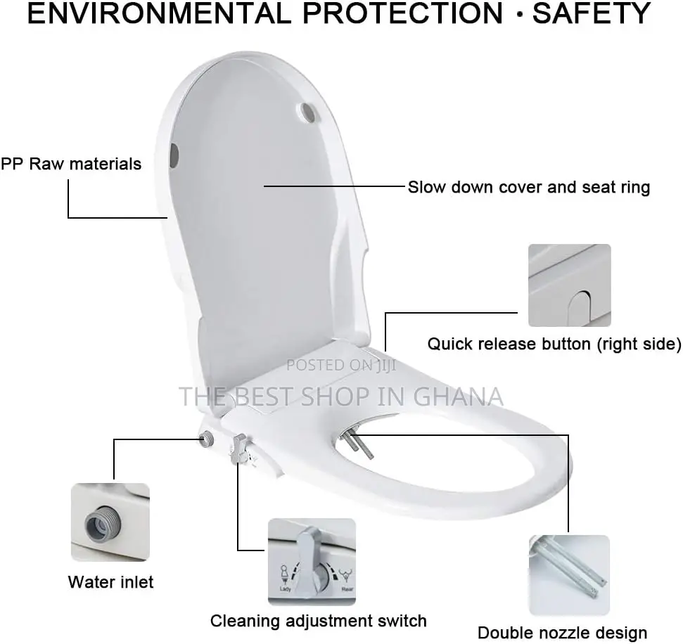 Geoaton Combined Toilet Seats Bidet With Non Electric Self Cleaning