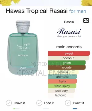 Hawas Tropical Rasasi Perfume