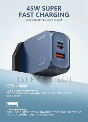 Ldnio 45w Usb C/a Super Fast Charger